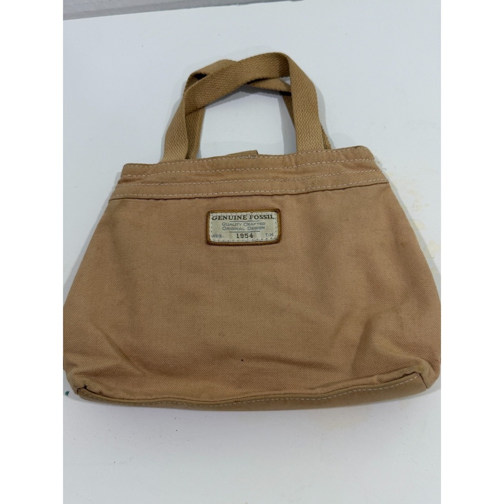 Fossil Women's Small Canvas two Handle bag  8" by 7"  Pockets